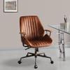 Benjara Benzara Upholstered Leatherette Office Chair, Brown, view 2
