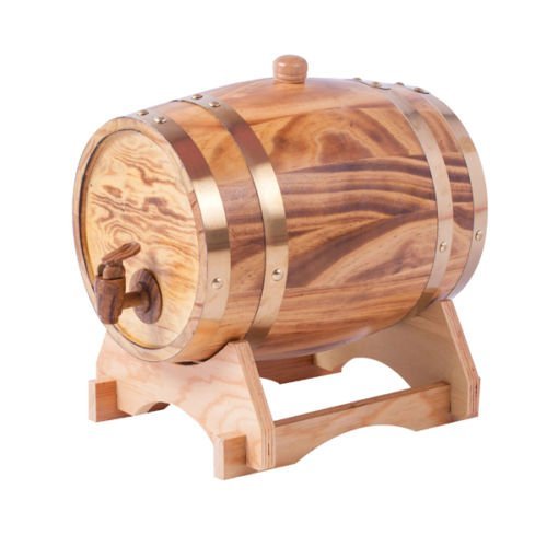 3L Oak Aging Barrel Whiskey Barrel Dispenser For Storage Age Your Beer Spirits Whiskey Rum Port Bourbon Tequila Liquor Light Yellow