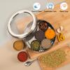 Sumeet Stainless Steel Belly Shape Masala (Spice) Box/Dabba/Organiser with See Through Lid with 7 Containers and Small Spoon (Big) view 3