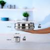 Sumeet Stainless Steel Belly Shape Masala (Spice) Box/Dabba/Organiser with See Through Lid with 7 Containers and Small Spoon (Big) view 4