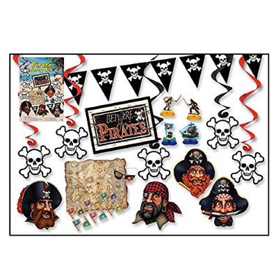 Beistle Club Pack Pirate Party Complete Decoration Kit 16 Piece.
