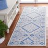 SAFAVIEH Micro-Loop Collection Runner Rug - 2'3" x 7', Light Grey & Blue, Handmade Moroccan Boho Wool, Ideal for High Traffic Areas in Living Room, Bedroom (MLP511F) view 1