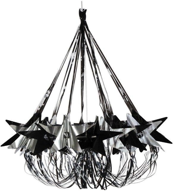 Star Chandelier - Black & Silver (Units per case: 6)