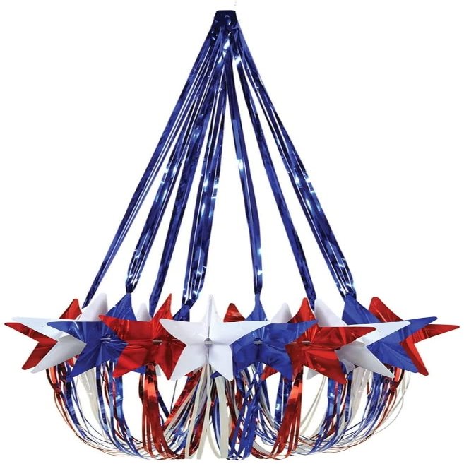 Star Chandelier - Red, White, Blue (Units per case: 6)