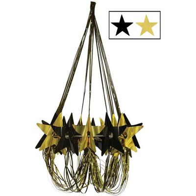DDI 2181624 Star Chandelier - Black & Gold Case of 6