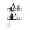 Umbra Cubiko Shower Shelf, Metal Floating Shelves with Adhesive Mounting Strips, 2-Pack, Black view 1