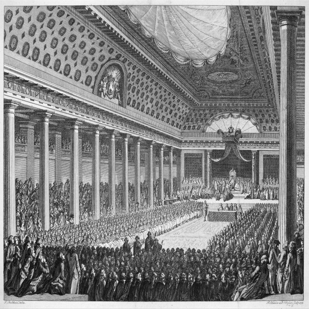 French Revolution 1789 Nking Louis Xvi Presiding At The Opening Of The Estates-General In Versailles On 5 May 1789 Contemporary Dutch Engraving Poster Print by (24 x 36)