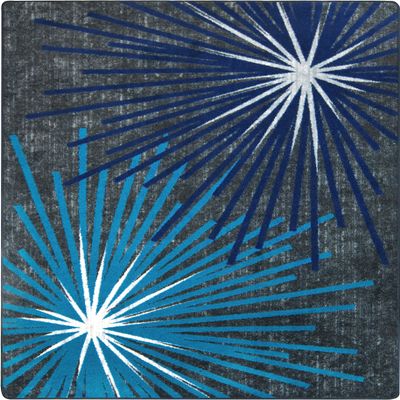 Joy Carpets First Take Sputnik Area Rug in Color Sapphire, 7'8" x 10'9"