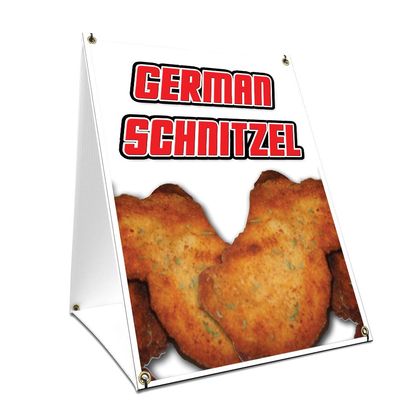 A-Frame Sidewalk German Schnitzel Sign with Graphics On Each Side | 18" X 24" Print Size