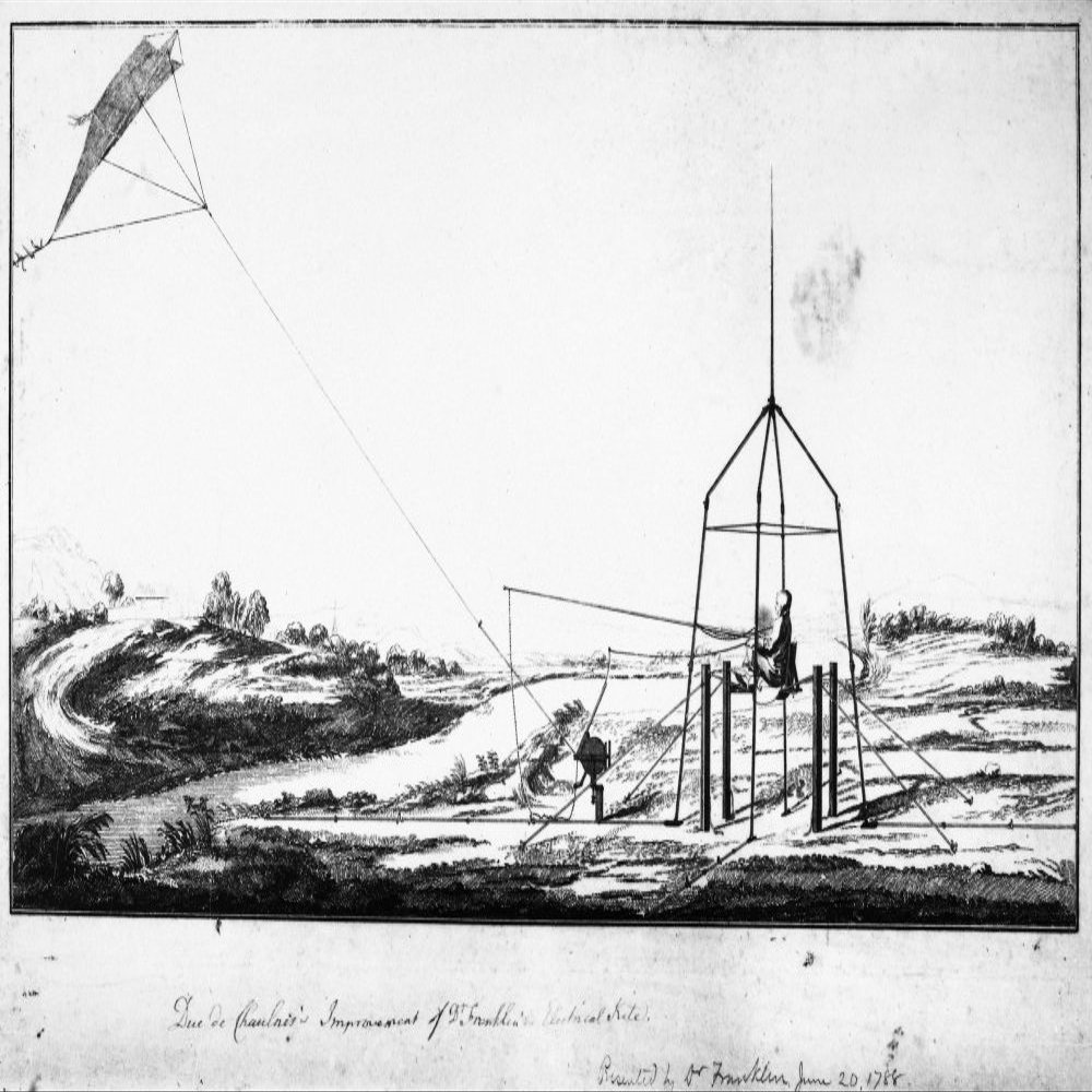Franklin Kite 1788 Ndrawing Of The Duc Of Chaulnes Improvement Of Benjamin FranklinS Electrical Kite 1788 Poster Print by (18 x 24)