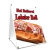 A-Frame Sidewalk Hot Buttered Lobster Roll Sign with Graphics On Each Side | 18" X 24" Print Size view 1