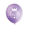 Unique Birthday Princess Party Latex Balloons - 12" | Pink & Purple | 8 Pcs view 3