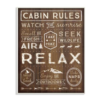 'Outdoors Cabin Rules'| Wall Plaque Art