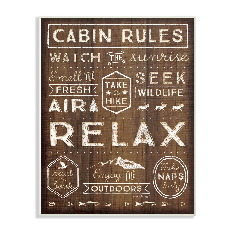 'Outdoors Cabin Rules'| Wall Plaque Art