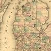 16" x 24" 1874 Map of Michigan Railroad United States view 2