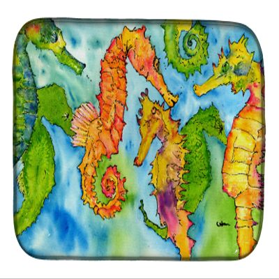 Caroline's Treasures 8546DDM Seahorse Dish Drying Mat Absorbent Dish Drying Mat Pad for Kitchen Counter Dish Drainer Mat for Countertop, 14 x 21", Multicolor