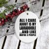 Designsify Christmas Tree Decoration, All I Care About is My Labradoodle, Circle Ornament, Gifts for Birthday Anniversary Valentines Mom Mothers Fathers Day Party, to Men Women Him Her Friend view 3