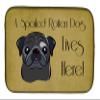 Caroline's Treasures BB1511DDM Black Pug Spoiled Dog Lives Here Dish Drying Mat Absorbent Dish Drying Mat Pad for Kitchen Counter Dish Drainer Mat for Countertop, 14 x 21", Multicolor view 1