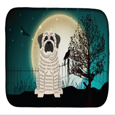 Caroline's Treasures BB2206DDM Halloween Scary Mastiff Brindle White Dish Drying Mat Absorbent Dish Drying Mat Pad for Kitchen Counter Dish Drainer Mat for Countertop, 14 x 21", Multicolor
