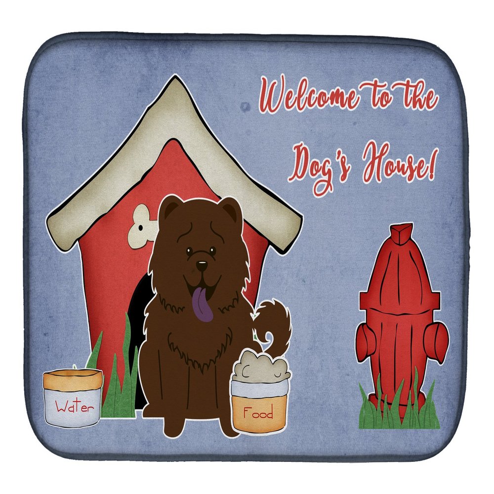 Caroline's Treasures BB2895DDM Dog House Collection Chow Chow Chocolate Dish Drying Mat Absorbent Dish Drying Mat Pad for Kitchen Counter Dish Drainer Mat for Countertop, 14 x 21", Multicolor