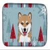 Caroline's Treasures BB1721DDM Winter Holiday Shiba Inu Dish Drying Mat Absorbent Dish Drying Mat Pad for Kitchen Counter Dish Drainer Mat for Countertop, 14 x 21", Multicolor view 1