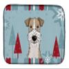Caroline's Treasures BB1743DDM Winter Holiday Wire Haired Fox Terrier Dish Drying Mat Absorbent Dish Drying Mat Pad for Kitchen Counter Dish Drainer Mat for Countertop, 14 x 21", Multicolor view 1