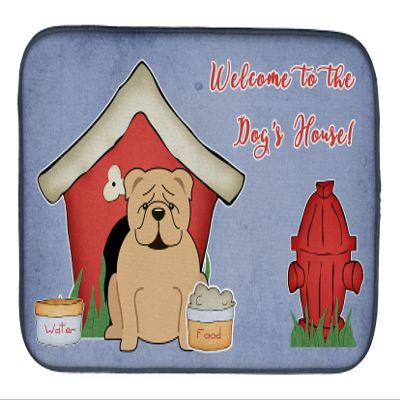 Caroline's Treasures BB2878DDM Dog House Collection English Bulldog Fawn Dish Drying Mat Absorbent Dish Drying Mat Pad for Kitchen Counter Dish Drainer Mat for Countertop, 14 x 21", Multicolor