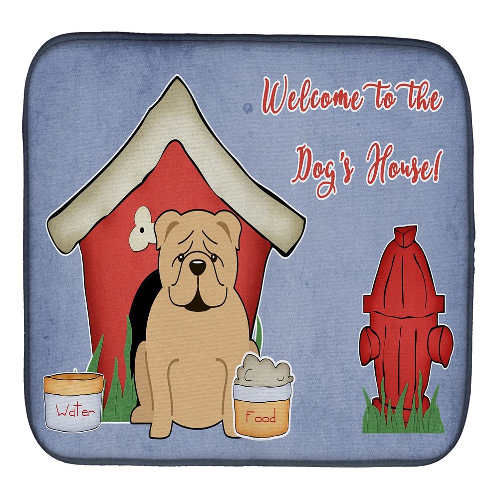 Caroline's Treasures BB2878DDM Dog House Collection English Bulldog Fawn Dish Drying Mat Absorbent Dish Drying Mat Pad for Kitchen Counter Dish Drainer Mat for Countertop, 14 x 21", Multicolor