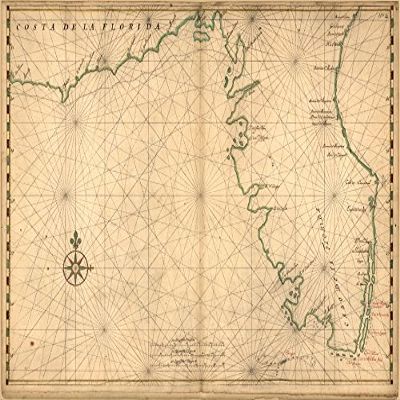 18" x 24" 1639 Map Of The Peninsula Of Florida United States