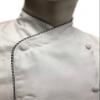 CHEFSKIN Beautiful Chef Jacket Coat White Medium Weight Twill with Houdstooth Piping (Embroidery Included) view 4