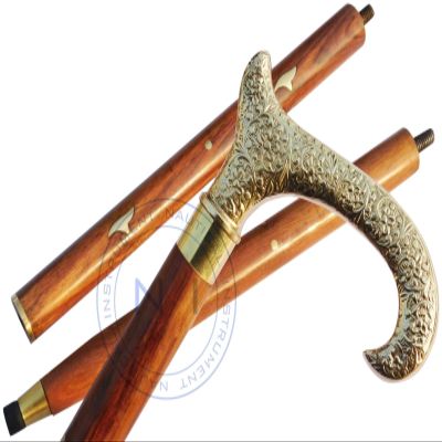 Derby Canes and Walking Sticks with Brass Handle - Affordable Gift Wooden Decorative Walking Cane Fashion Statement for Men/Women/Seniors/Grandparents