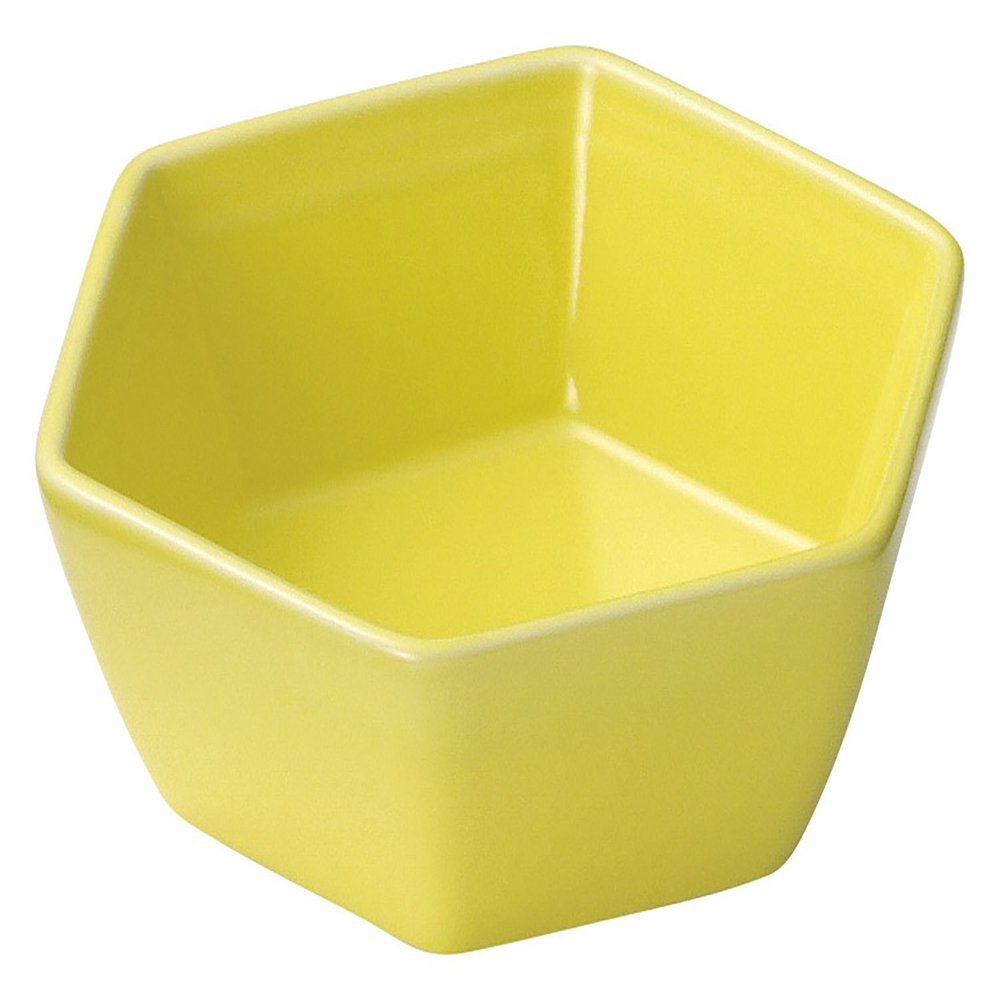 (Koyotoki) Koyo Pottery 58965034 Small Bowl, Yellow, 3.9 inches (10 cm), Hex
