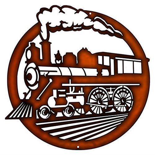 440 Train Engine Silhouette With Copper Faux Finish