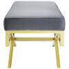 Modway Rove Greek Key X-Base Entryway Modern Bench With Velvet Upholstery in Gold Gray view 4