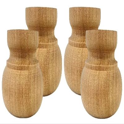 Highland Manor Wood Products Wyndfield Bun Foot - 2" Tall x 3 3/8" Wide (Cherry) (Set of 4)