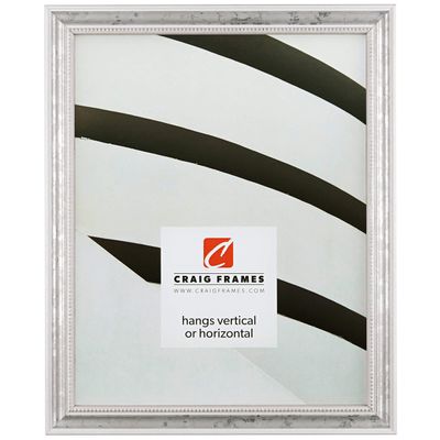 Craig Frames 314WH, Ornate White and Silver Picture Frame, 17 x 22 Inch