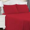 BLUENILEMILLS Deep Pocket Cotton Flannel Solid Sheet Set, Twin XL, Flat Sheet 66" x 96", Fitted Sheet 39" x 75", and Pillowcases 20" x 30", Burgundy, 3-Pieces by Blue Nile Mills view 1