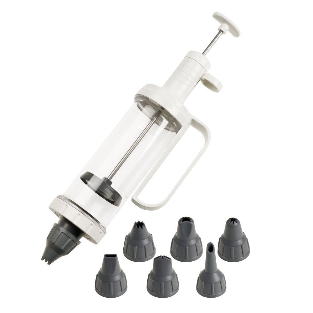 Dr. Oetker One-Handed Icing Syringe with 6 Nozzles