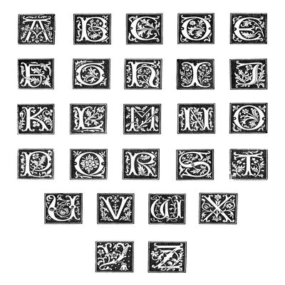 Alphabet 16Th Century Ndecorative Woodcut Initial Letters 16Th Century Poster Print by (24 x 36)