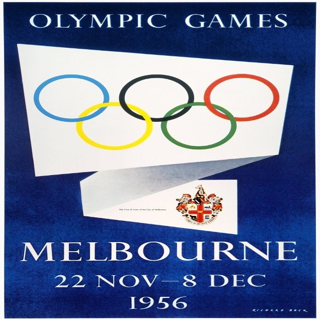 Olympic Games 1956 Nthe Official Poster For The 1956 Olympic Games At Melbourne Australia Poster Print by (24 x 36)
