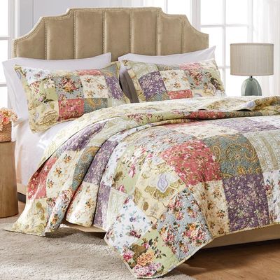 BLACK FOREST DECOR Floral Meadows Quilt Bed Set - Twin