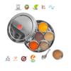 Sumeet Stainless Steel Belly Shape Masala (Spice) Box/Dabba/Organiser with 7 Containers and Small Spoon Size No. 12 (20.5cm Dia) (2 Ltr Capacity) view 2