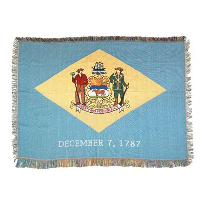 Northwest Flags Woven Tapestry Throw Blanket, 48" x 60", Delaware State Flag