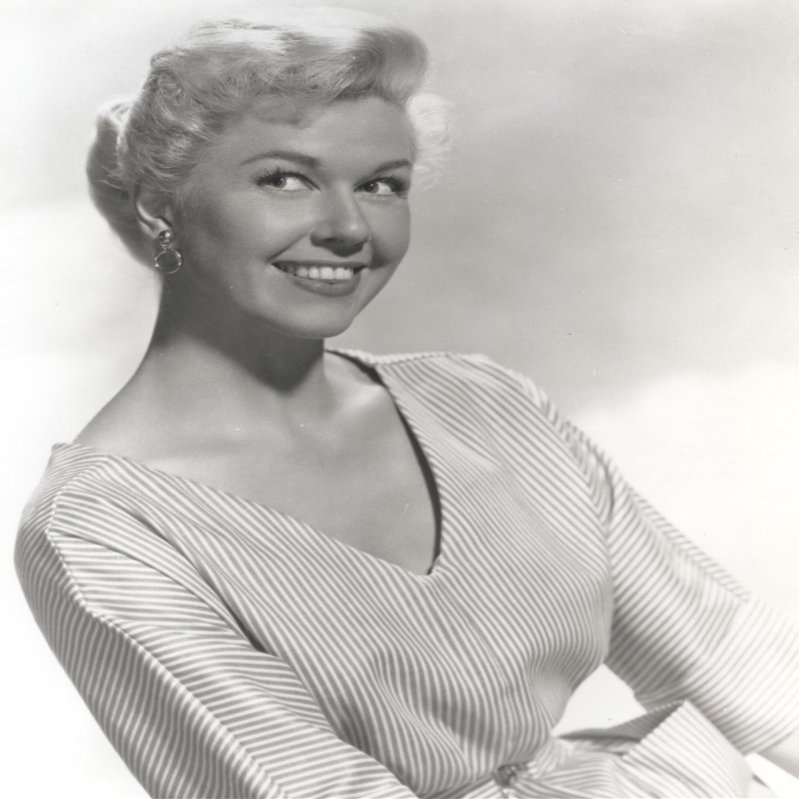 Doris Day Portrait in Classic with Stripes Dress Photo Print (24 x 30)