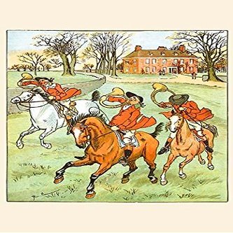 Three Jovial Horsemen tooting their Hunting Horns Poster Print by Randolph Caldecott (18 x 24)