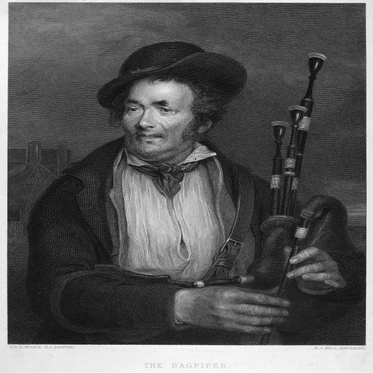 The Bagpiper Nsteel Engraving After A Painting By Sir David Wilkie C1813 Poster Print by (18 x 24)