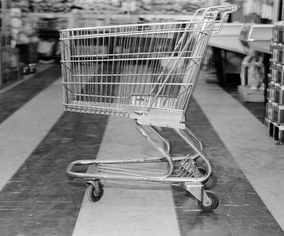 1960s Empty Shopping Cart In Supermarket Grocery Store Poster Print By Vintage Collection (32 X 36)