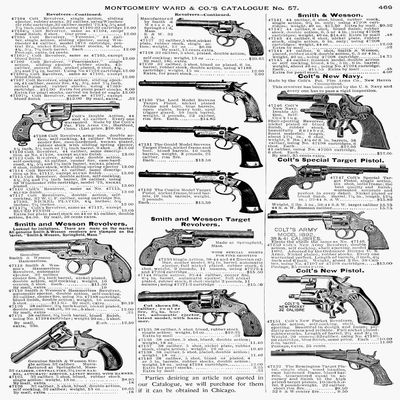 Revolvers And Pistols 1895 Npage From A Montgomery Ward Catalogue 1895 Poster Print by (18 x 24)