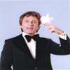 Bill Bixby Posed wearing Tuxedo with Dove on Hand with Gray Background Portrait Photo Print (8 x 10) view 1
