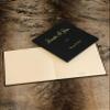 Ellie McKay Custom LAY-FLAT Wedding Guest Sign in Book - Premium Bonded Leather Embossed with Gold or Silver Foil - By (Black - Gold Foil, 10"X10") view 1
